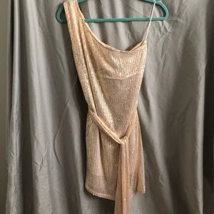 One shoulder sequence dress